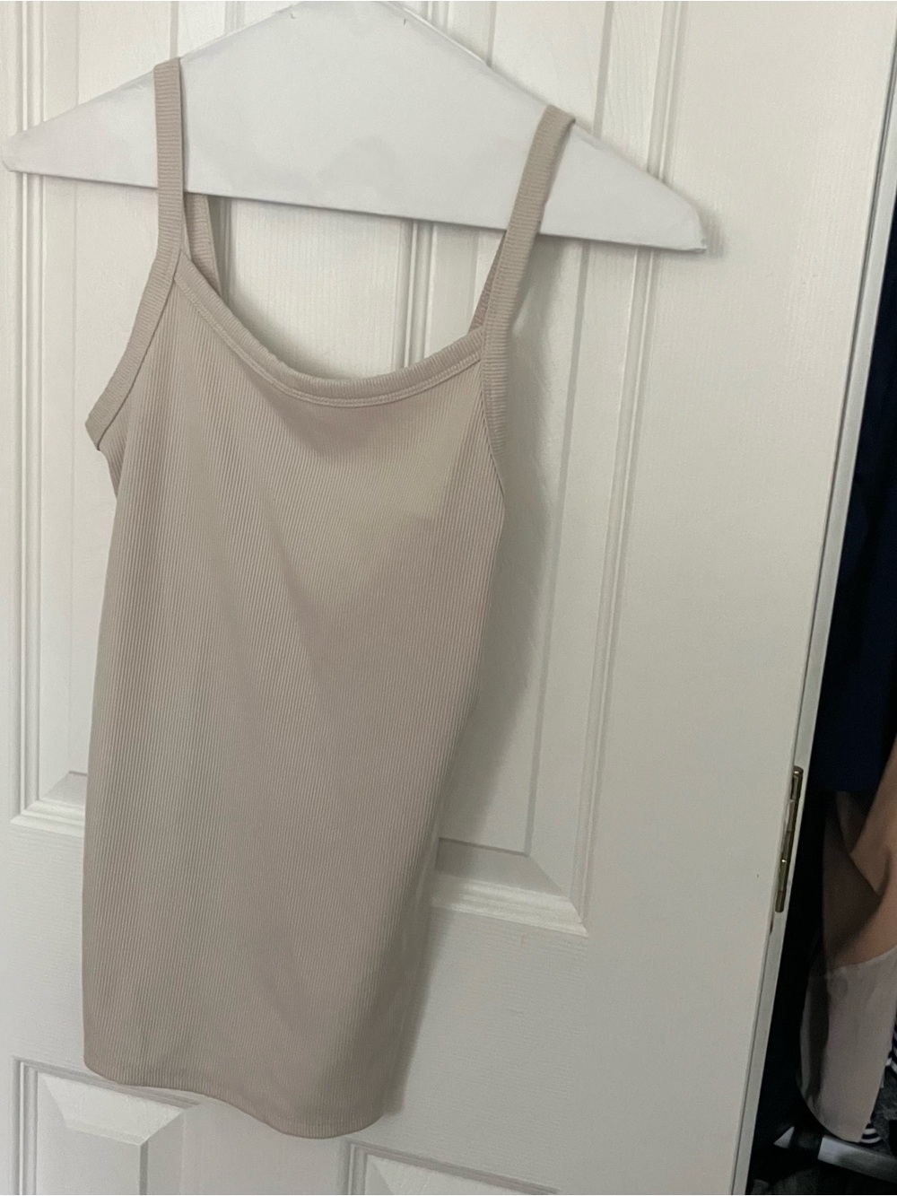 No Boundaries Beige Ribbed Tank Top